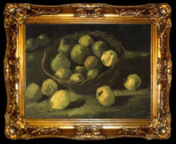 framed  Vincent Van Gogh Still life with Basket of Apples (nn04), ta009-2